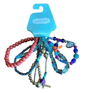 Maurices NWT Set of 7 Bracelets Beaded Charms Colorful Festival Hippie Boho